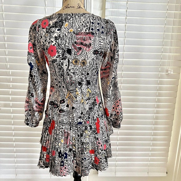 Plenty by Tracy Reese Petite XX-Small Floral Botanical Pleated Print Shift Dress - Picture 10 of 15
